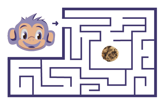 Leuk doolhof met Choco Chimp en een koekje
